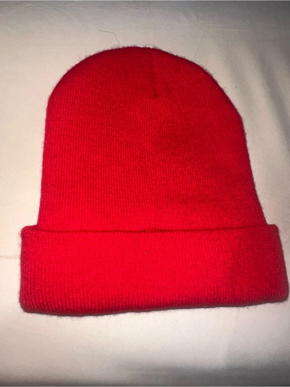 Dimepiece Red Knit Beanie with 